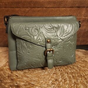 Elegant Green Embossed Leather Bag